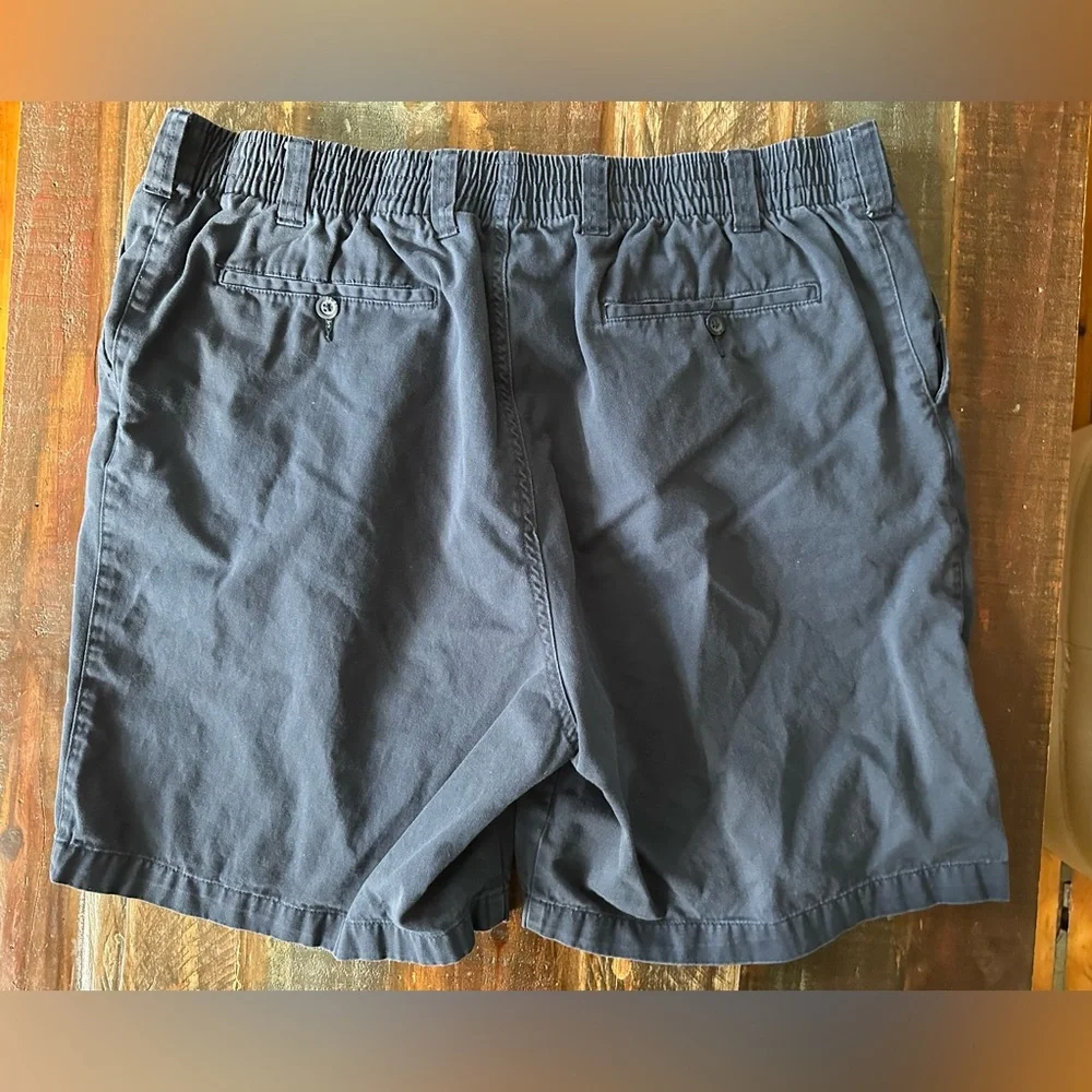 HB By DXL Men’s 1X Waist Blue Chino Chambray Zip Elastic Waist Stretch Shorts